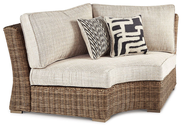 Beachcroft - Silla esquinera curva con cojín - Beige