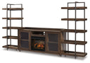 Starmore - TV Stand #4pc.entertainmentcenter,70"tvstandwithfauxfirebrickfireplaceinsert