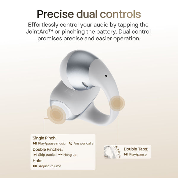 Shokz - OpenDots 2 Open-Ear Clip On True Wireless Bluetooth Earbuds - Gray