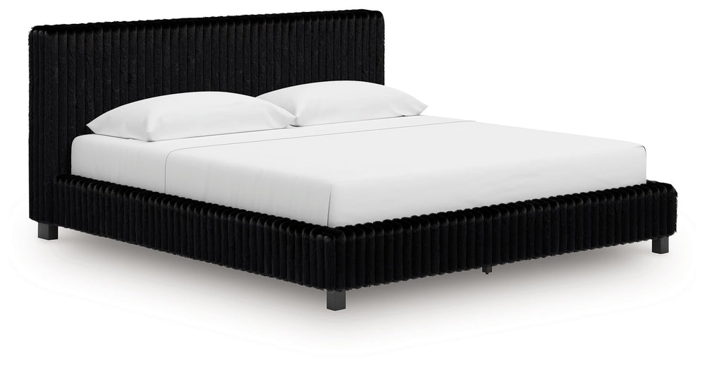 Zuraleus - Upholstered Bed #black #king