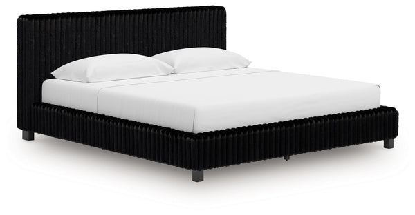 Zuraleus - Upholstered Bed #black #king