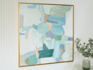 Wynburn - Arte de pared - Blanco / Azul / Verde