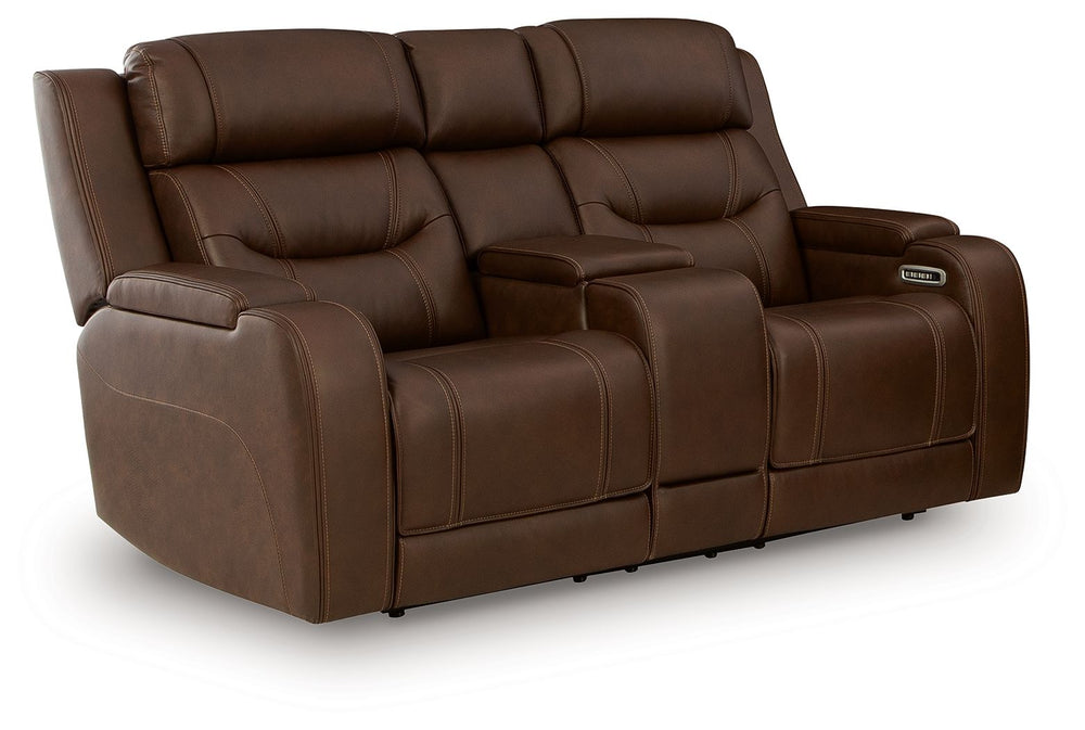 Knightington - Power Reclining Loveseat With Audio Seating #lightbrown