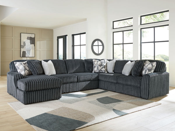 Midnight-Madness - Sectional - Gunmetal #4pc.leftarmfacingcornerchaisesectional