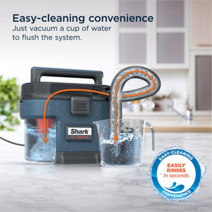 Shark - MessMaster Portable Wet/Dry Vacuum, 1 Gallon Capacity, Corded, Handheld, Perfect for Pets & Cars with Bonus Carpet Tool - Blue