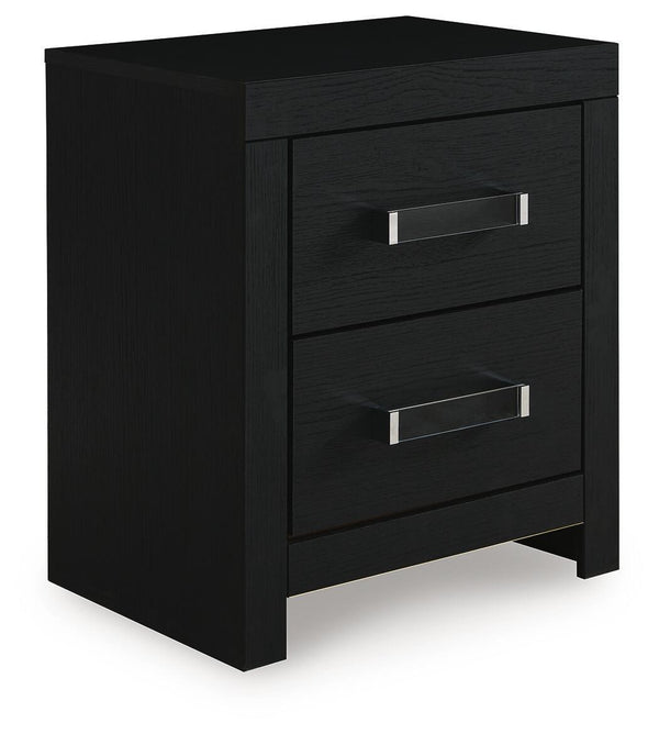 Maeling - Two Drawer Night Stand #black
