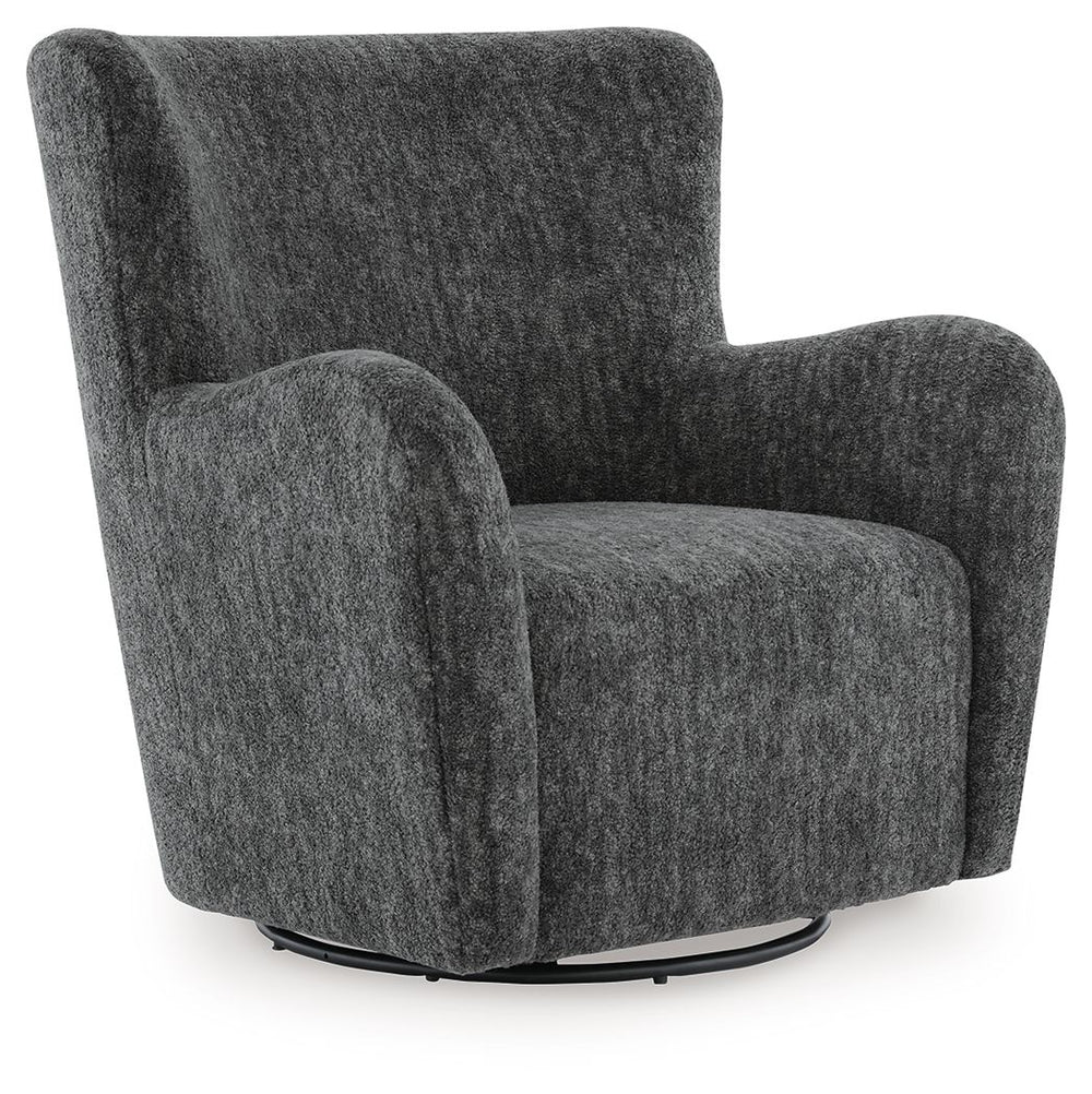 Rowenburg - Swivel Glider Accent Chair #darkgray