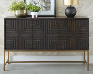 Elinmore - Gabinete decorativo - Acabado marrón / dorado