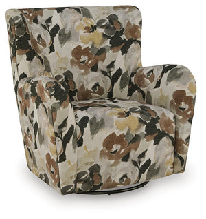 Rowenburg - Swivel Glider Accent Chair #darkbrown