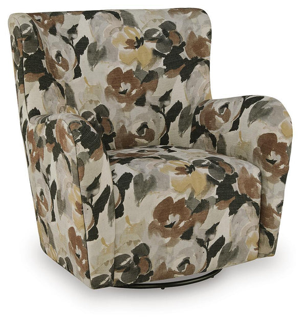 Rowenburg - Swivel Glider Accent Chair #darkbrown