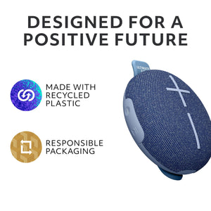 Ultimate Ears - MINIROLL Ultra-Portable Waterproof Bluetooth Speaker with 131 ft Range - Majestic Blue