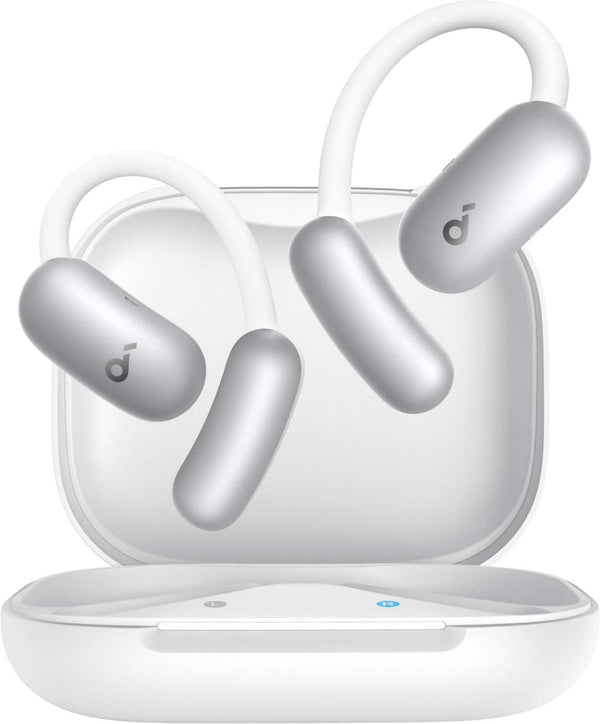 Soundcore - by Anker AeroFit 2 A.I. Assistant Open-Ear Bluetooth Headphones with Real-Time Translation and Adjustable Ear Hooks - Pearl White