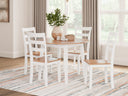 Gesthaven - Round Dining Room Drop Leaf Table Set #white