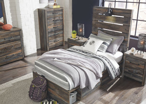 Drystan - Youth Panel Bedroom Set #6pc.bed,dresser,mirror,chest,2nightstands #twin #4drawers