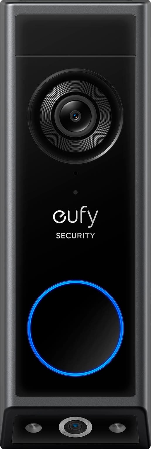 eufy - Smart Wi-Fi E340 2K Wired and Battery Operated Video Doorbell with Dual Cameras - Black