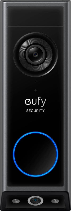 eufy - Smart Wi-Fi E340 2K Wired and Battery Operated Video Doorbell with Dual Cameras - Black