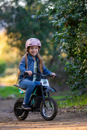 Razor - MX125 Dirt Rocket eBike for Kids w/ 5.3 Miles Max Operating Range and 8 mph Max Speed - Teal/Black
