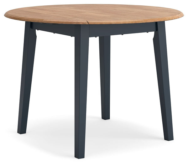 Gesthaven - Round Dining Room Drop Leaf Table Set #blue