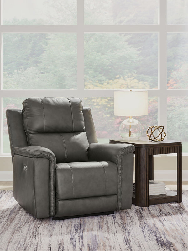 Bleckley - Power Recliner With Adjustable Headrest #darkgray