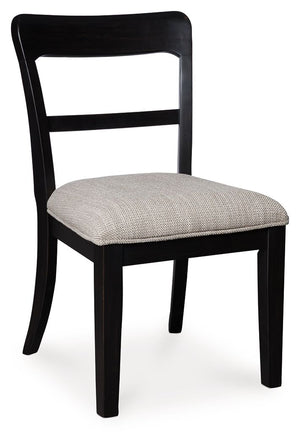Greddinton - Round Dining Table Set - Black Chairs