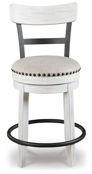 Valebeck - Full Back Swivel Stool #white