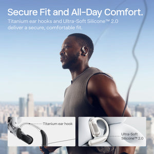 Shokz - OpenFit Pro Open-Ear True Wireless Bluetooth Active Noise Reduction Earbuds - White