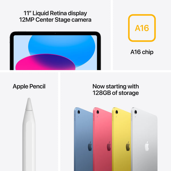 Apple - 11-inch iPad A16 chip with Wi-Fi - 256GB - Blue