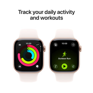 Apple Watch Series 11 (GPS) 42mm Rose Gold Aluminum Case with Light Blush Sport Band - S/M - Rose Gold - (2025)