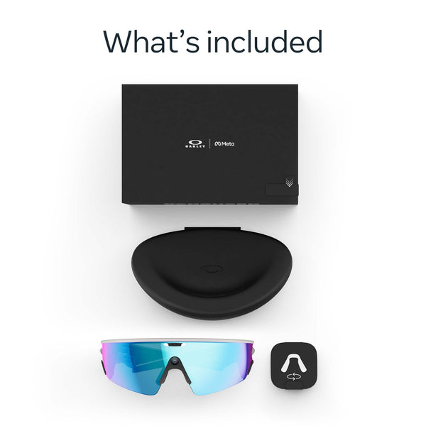 Oakley Meta - Vanguard with Meta AI, Audio, Photo, Video Compatibility - Prizm Sapphire lenses - White