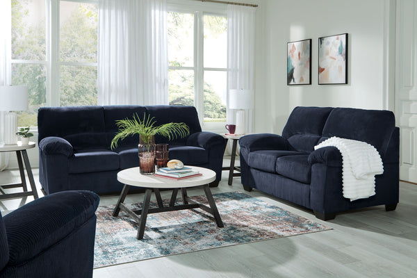 SimpleJoy - Living Room Set #blue #3pc.sofa,loveseat,rockerrecliner