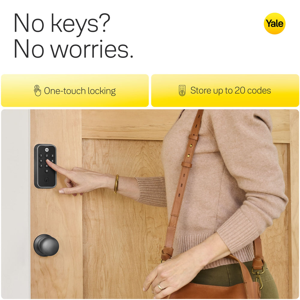 Yale - Code Keypad Deadbolt - Black Suede