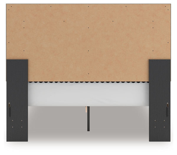Zuraleus - Upholstered Panel Platform Bed With Roll Slats #black #queen