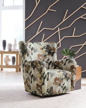Rowenburg - Swivel Glider Accent Chair #darkbrown