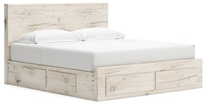 Lawroy - Panel Bed With Storage #king #storagefootboardand2underbedstorageunits