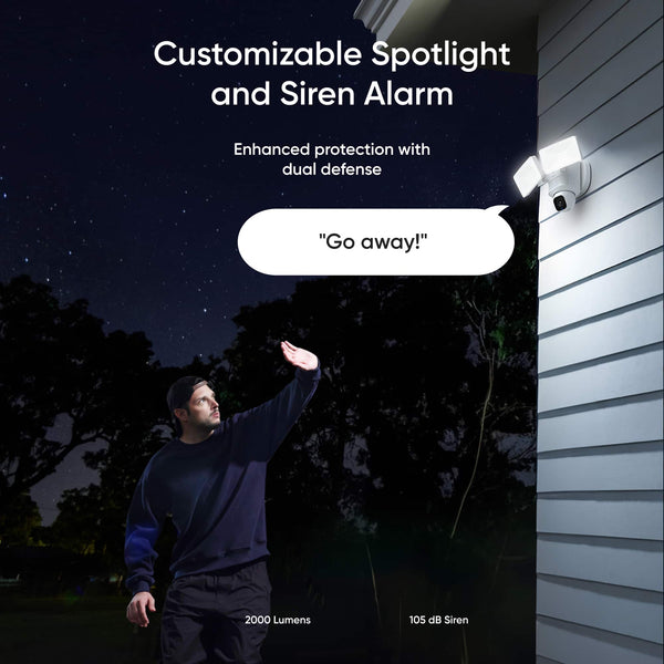 eufy - E30 Outdoor Wired 2K PTZ Security Camera with Floodlights - White