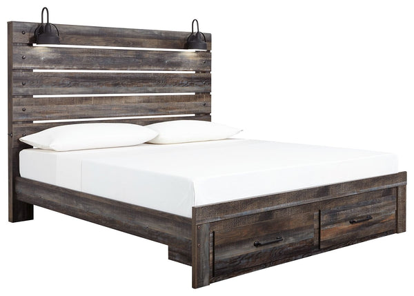 Drystan - Panel Bed #king #2drawers