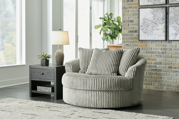 Lindyn - Oversized Swivel Accent Chair #gray