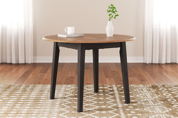 Gesthaven - Round Dining Room Drop Leaf Table #darkbrown