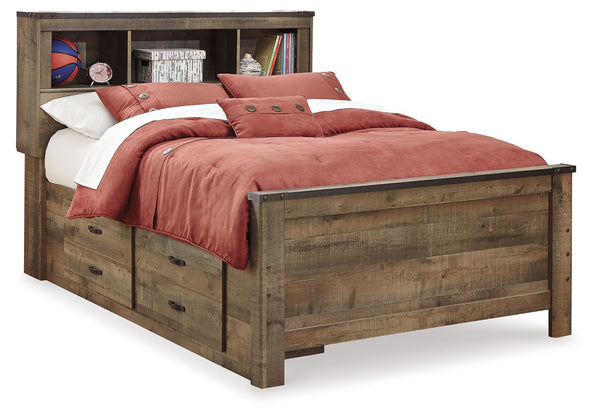 Trinell - Bookcase Storage Bed #2sidestoragedrawers