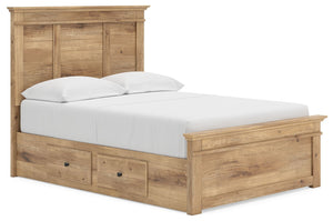 Makidern - Panel Storage Bed #lightbrown #full #underbedstorageunit