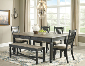 Tyler Creek - Dining Table Set #6pc.table,4chairs,bench