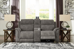 Next-Gen Durapella - Reclining Power Loveseat With Console #darkgray