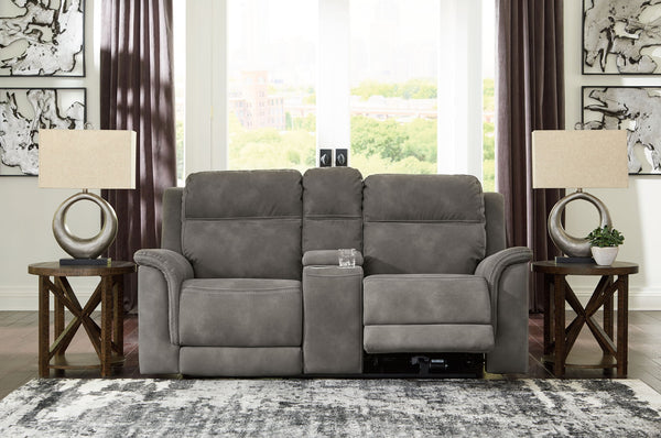 Next-Gen Durapella - Reclining Power Loveseat With Console #darkgray