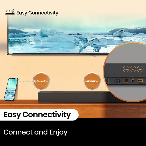 Hisense - 5.1 Channel 540W Soundbar with Wireless 6.5" Subwoofer and 2 Rear Speakers (HS5100) - Black