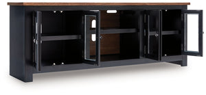 Wildenauer - Mueble de TV extragrande con opción de chimenea - Marrón / Negro