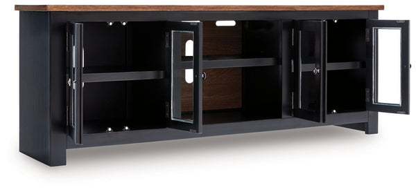 Wildenauer - Mueble de TV extragrande con opción de chimenea - Marrón / Negro