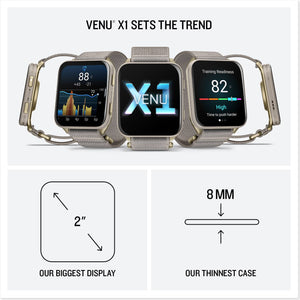 Garmin - Venu X1 GPS Smartwatch 51 mm Fiber-reinforced polymer - Soft Gold Titanium - (2026)