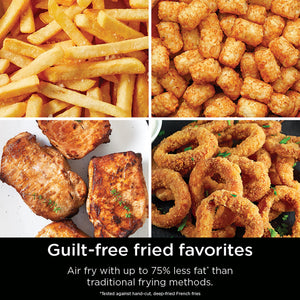 Ninja - Smart DoubleStack XL 2-Basket Air Fryer with Leave-in Thermometer, 10 QT, 6-in-1 Smart Cook System, Space Saving Design - Deep Gray