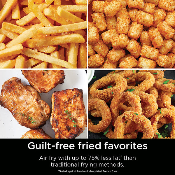 Ninja - Smart DoubleStack XL 2-Basket Air Fryer with Leave-in Thermometer, 10 QT, 6-in-1 Smart Cook System, Space Saving Design - Deep Gray