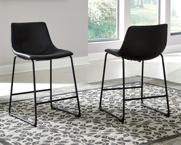 Centiar - Upholstered Barstool (Set of 2) #black #19''wx22''dx35''h